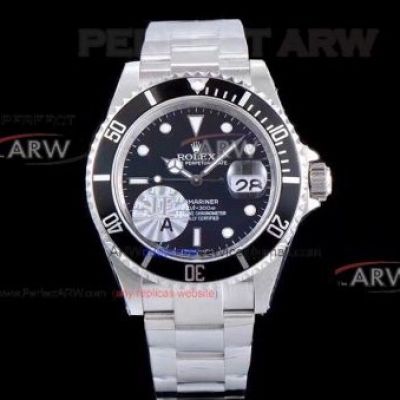 JF Factory Rolex Kermit Mens Watches - JF Rolex SUB 40mm116610LV Black Dial Swiss 3135 Watch